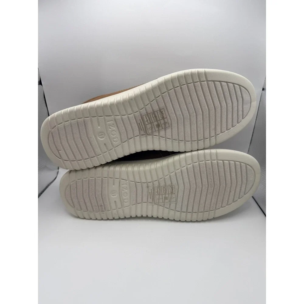 IZOD Jackson Slip On Sneakers Mens 11 Brown Memory Foam Casual Shoes 1535508